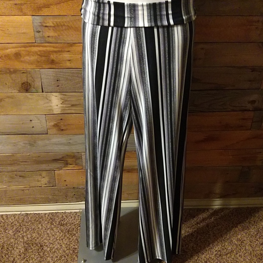 Nelly solid and fashion print wide leg pants Small